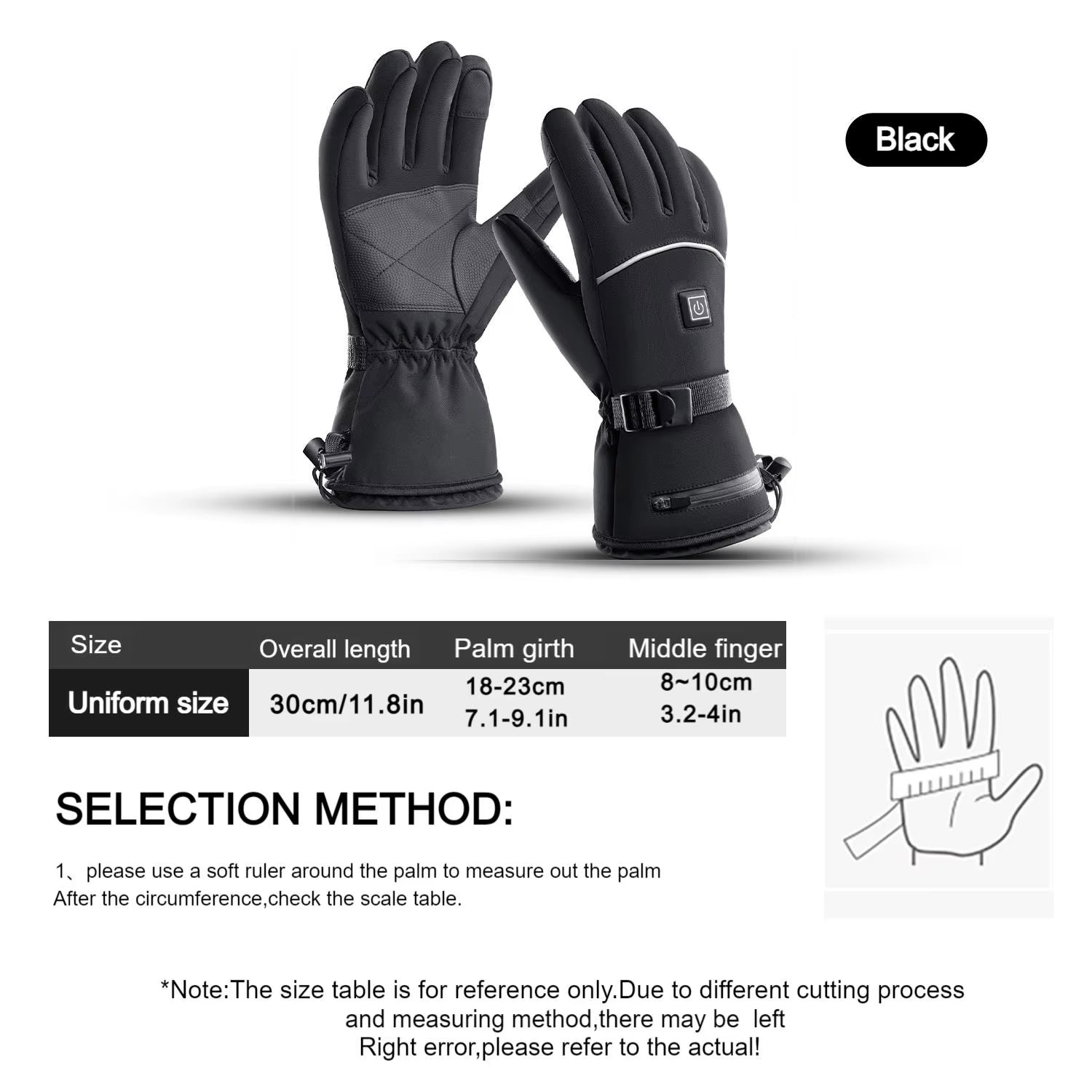 Electric Heating Gloves with Batteries for Motorcycles, Winter Motorcycle Heating Gloves, Warm and Waterproof Heating Gloves For